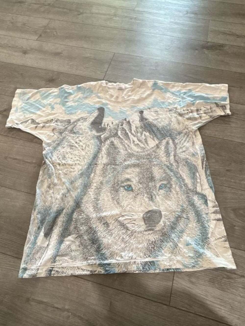 Vintage Wolf AOP Single Stitch Tee Shirt Fruit Of The Loom Tag ...